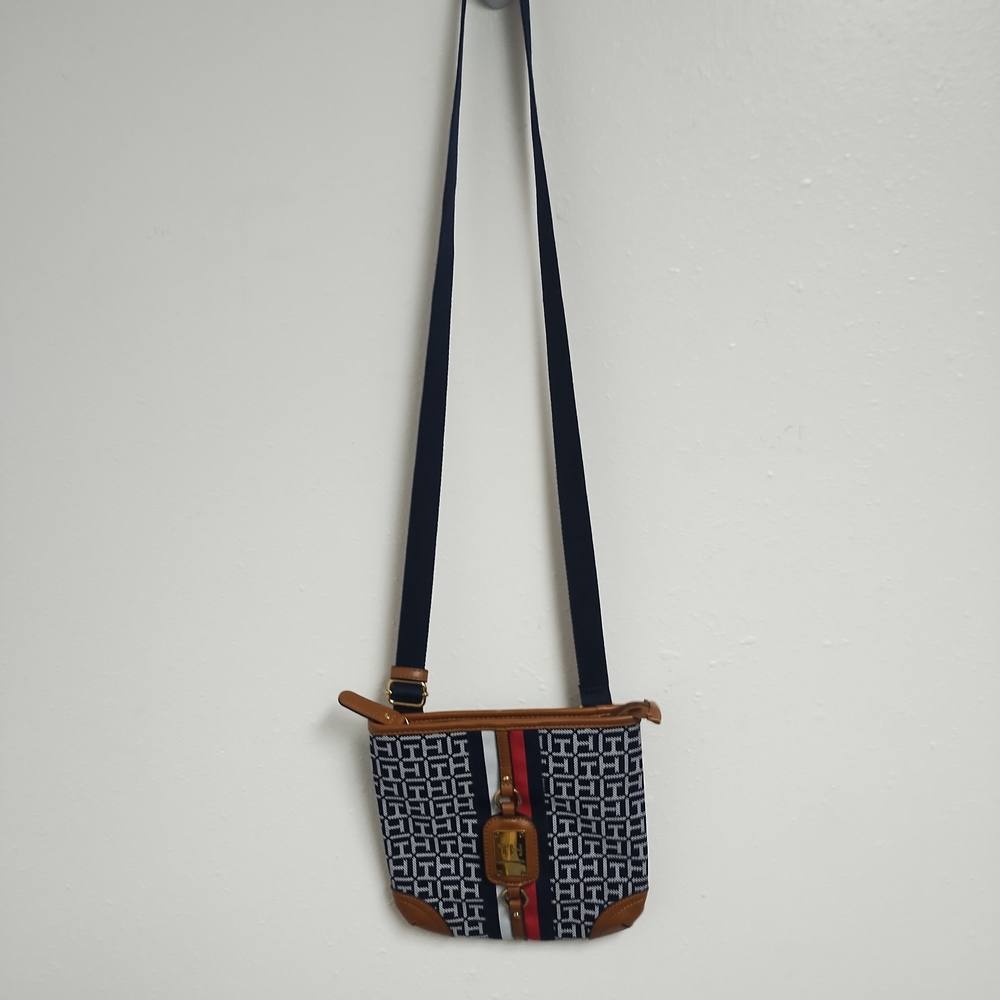Tommy Hilfiger Navy and Red Crossbody Bag